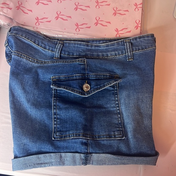 Women's Blue Denim Shorts - Picture 6 of 6